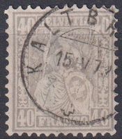 TOP Sitzende Helvetia "40",Nr.42, "KALTBRUNN", SBK 220.-