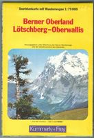 Landkarte Berner Oberland - Oberwallis 1987 mit Wanderwegen