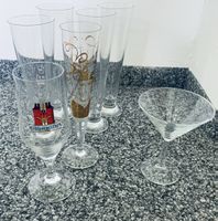 Diverse Gläser-Sammlung: Bier, Sekt, Martini – Top Zustand!