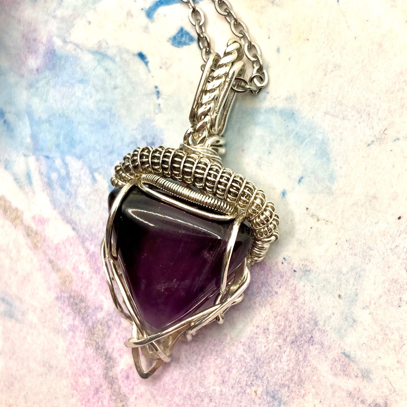 Catenine: Silber Anhänger mit Amethyst – Nuovo (secondo la descrizione) da Solothurn venduto da Kiki_Di 5