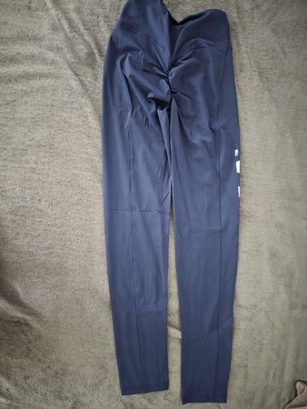 NEBBIA LEGGINS DUNKELBLAU MIT NEBBIA SCHRIEFT WEISS GRÖSSE L