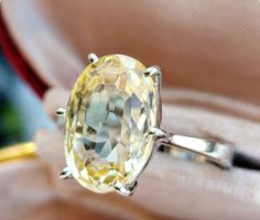 Verlobungs Vintage Gelber Saphir 14ct 585 Ring Zertifikat✨