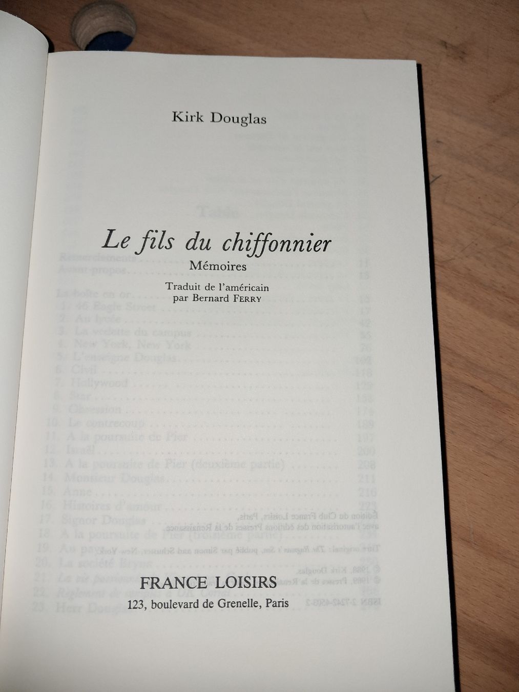 Bücher: Le Fils du chiffonnier de Kirk Douglas – Gebraucht aus Le locle von juliensaran 1