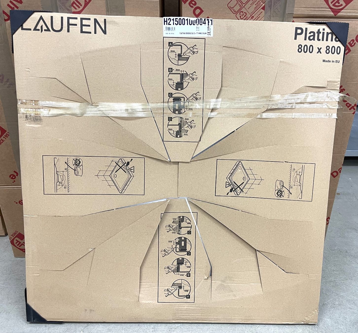 Laufen Docce: LAUFEN-Duschwanne, quadratisch, Stahl emailliert – Nuovo e nell'imballaggio originale da Oftringen venduto da Vucki 1