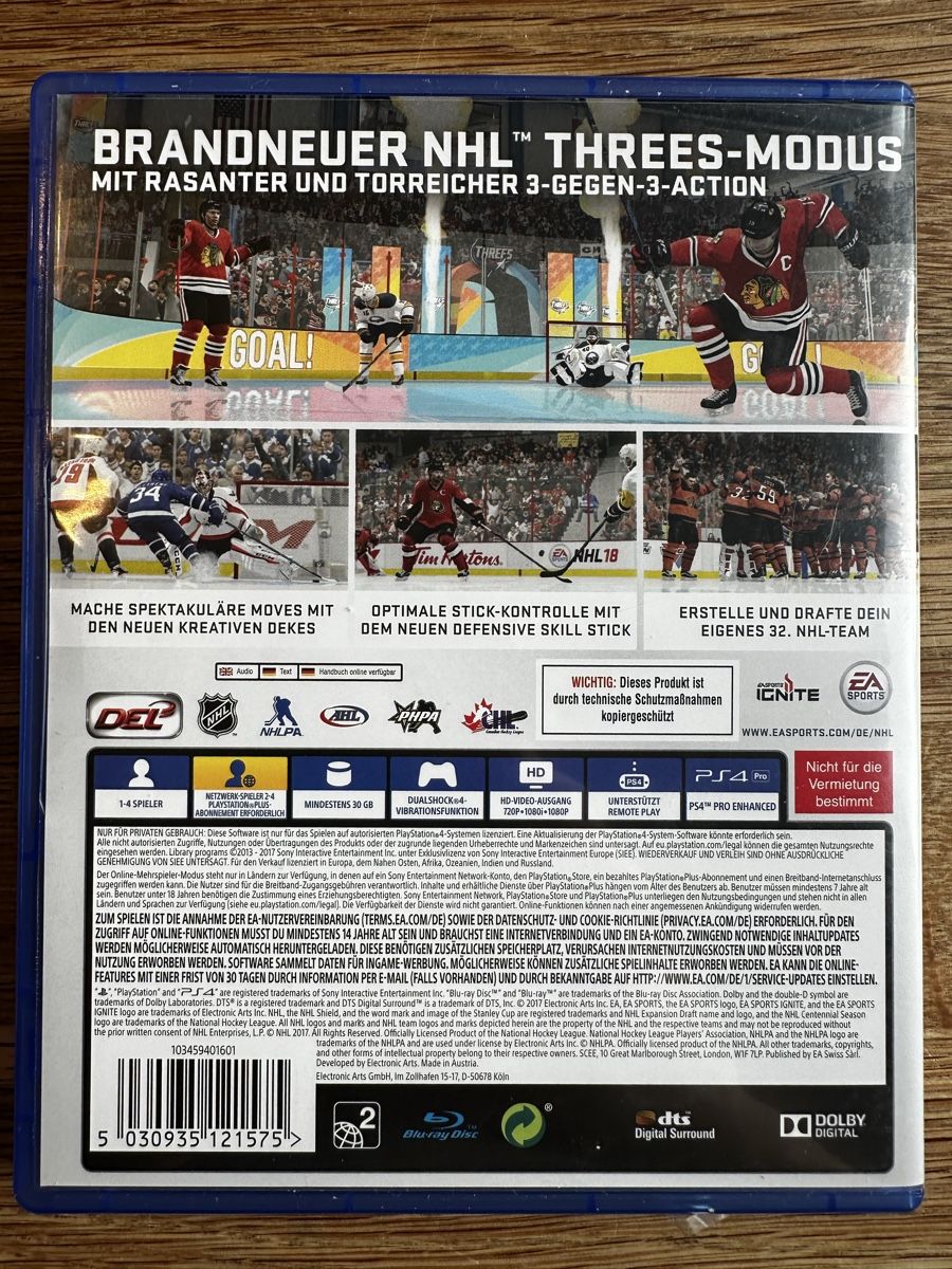 Sony Giochi: PS 4 - NHL 18 – Usato da Bern venduto da barachi 1