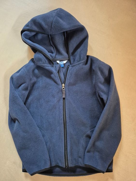 Jacken & Mäntel: Kuschelige Fleecejacke blau mit Kapuze, Gr. 128 – Gebraucht aus Dietikon von grafad