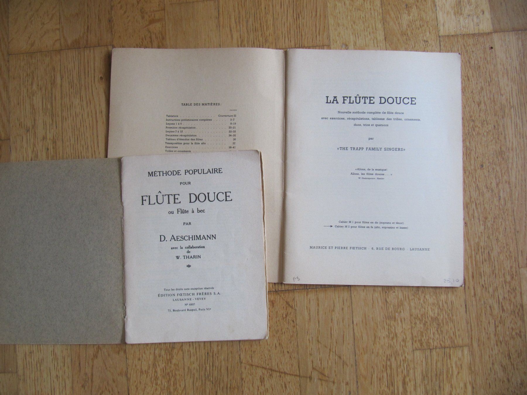 Bücher: 2 Flötenhefte Lehr-Hefte Lieder Technik - Flûte douce – Gebraucht aus Würenlos von AustralisZ 1