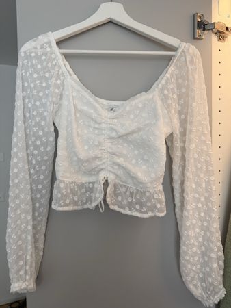 Hollister Chiffon Bluse, weiss, Gr. XS - Top Zustand!