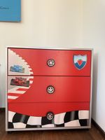 Kinderkommode Rennwagen Design 3 Schubladen rot