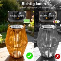 Solar Laterne 2er Set Rattan Boho wasserdicht