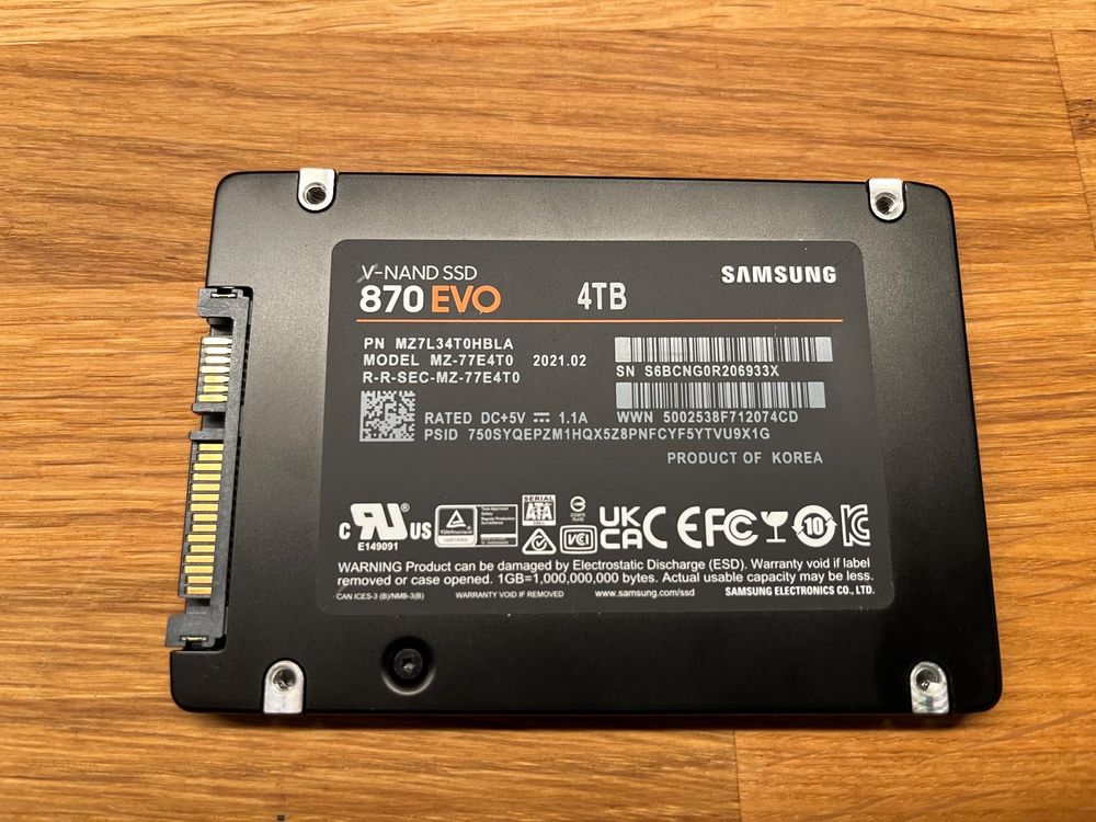 SSD SAMSUNG 870 EVO 4TB SATA III 2.5" V-NAND | Kaufen auf Ricardo