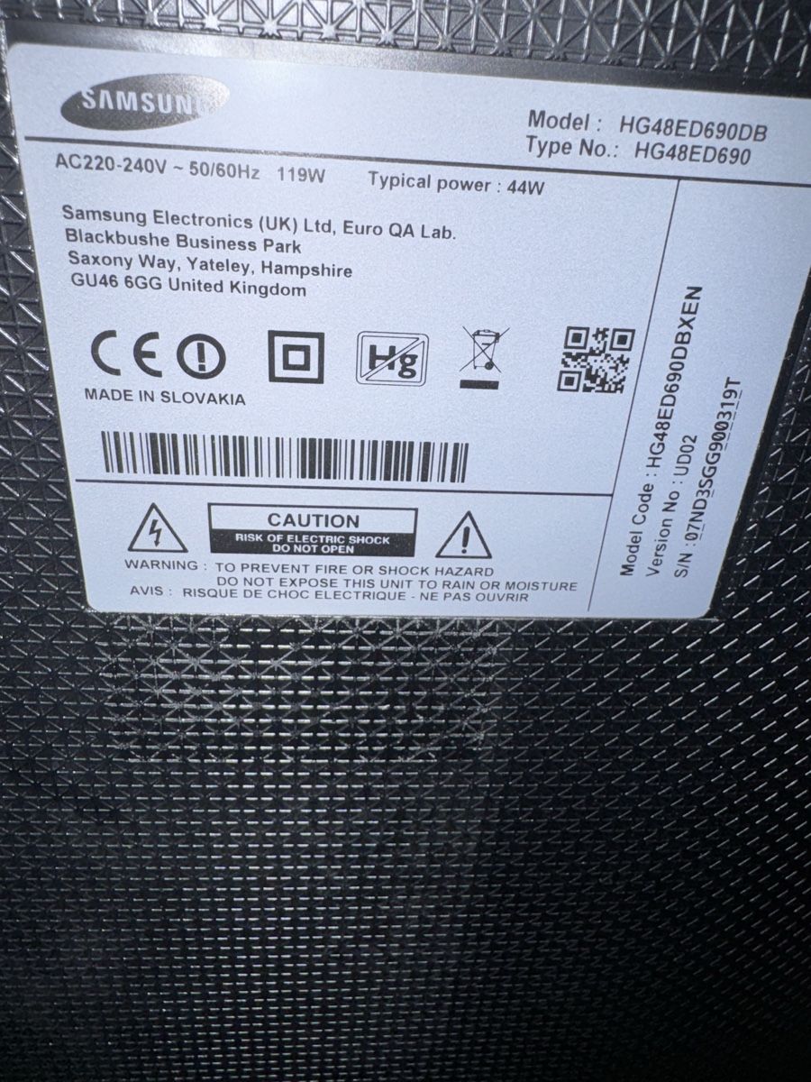 Televisori: Fernseher Samsung HG48ED690DB mit Standfuss           – Usato da Zürich venduto da takol 2