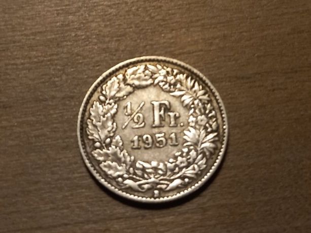 Tutti le monete: 50 Rappen 1951 – Usato da Zürich venduto da Hofzgee 1