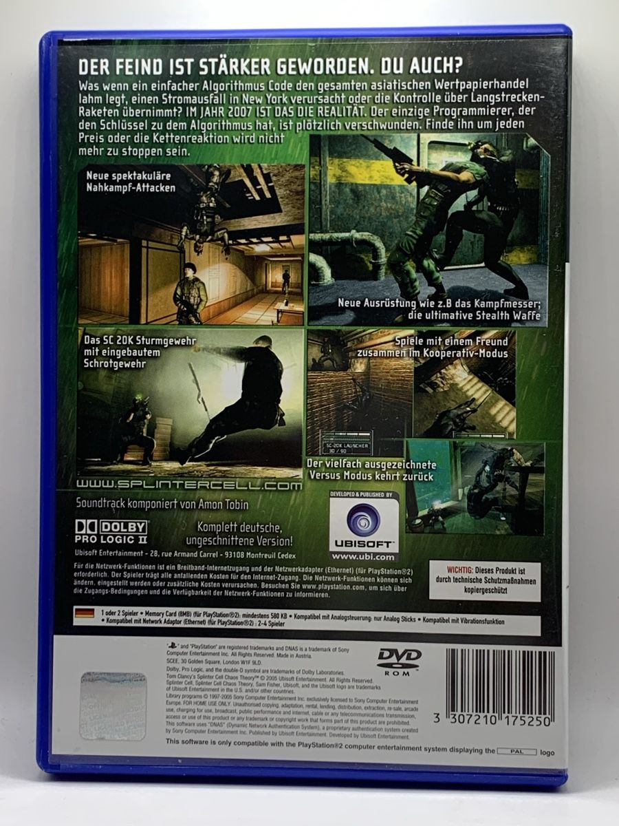 Sony Spiele: Tom Clancy's Splinter Cell Chaos Theory - PS2 PAL – Gebraucht aus Ostermundigen von RG-Collector 1