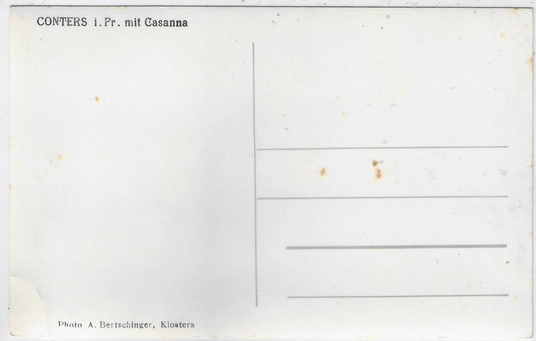 Cartoline postali: Conters i. Pr. mit Casanna – Usato da Ettingen venduto da Kartenplanet 1