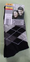 2 Paar Socken m. Karodessin anthrazit -schwarz Gr. 39-42 NEU