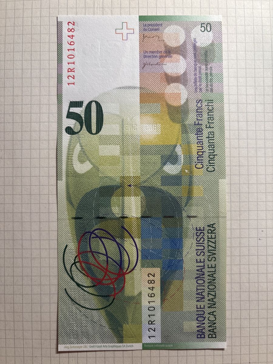 Banknoten: Schweiz 50 Franken Banknote 2012R AU – Neu (gemäss Beschreibung) aus Möhlin von Don_Papa 1