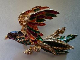 Vogel Edel Stein Anhänger Brosche Anstecknadel