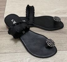 Zehenschuhe Leder Edel Zehentrenner schwarz Gr 39