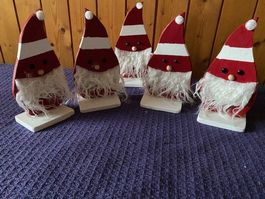 Samichläusli aus Holz für Dekoration  5er Pack