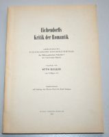 O. Keller: Eichendorffs Kritik der Romantik, Abhandlung 1954