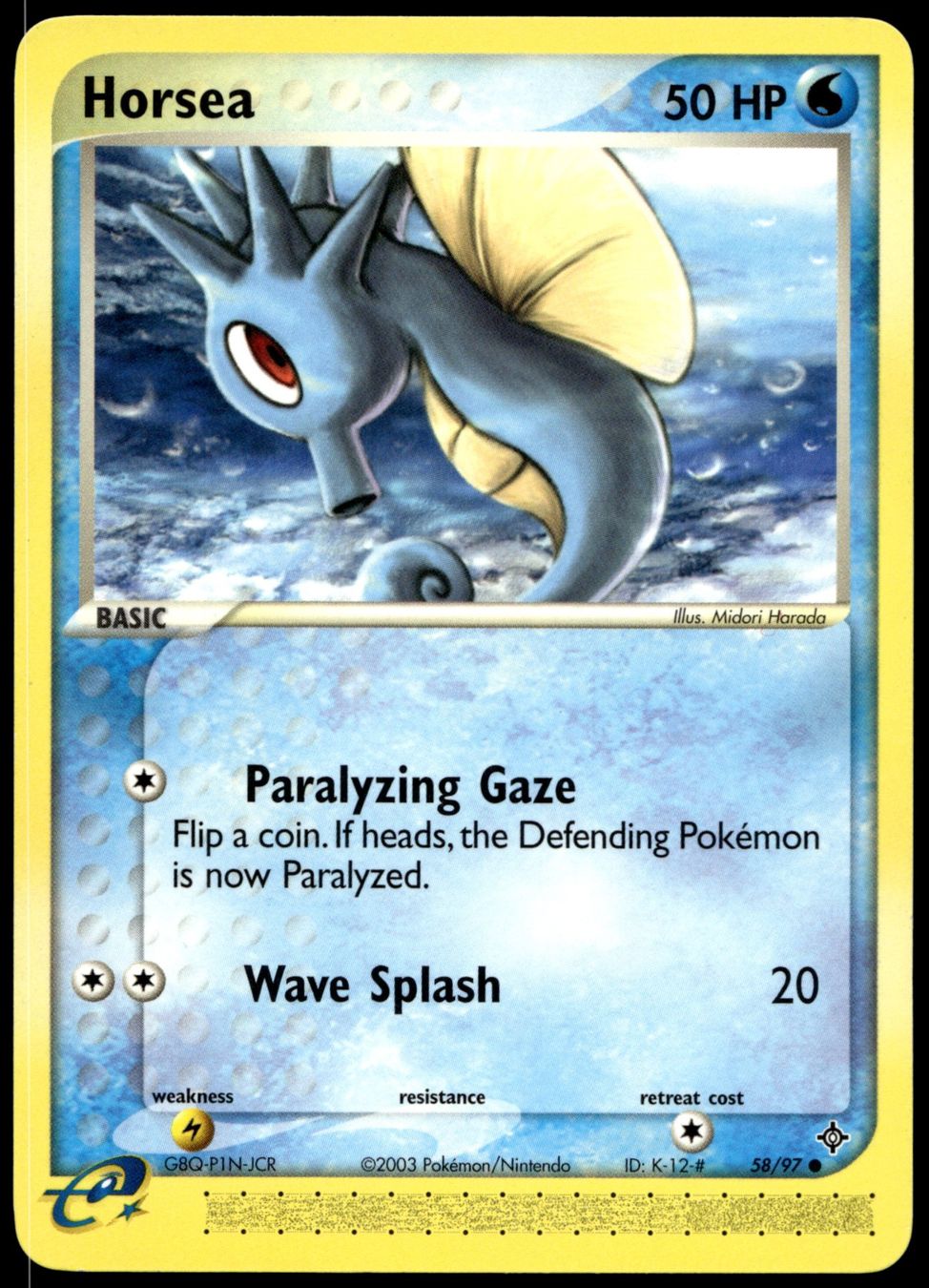 Pokémon Carte collezionabili: Horsea 58/97 Pokémon EX Dragon – Usato da Uster venduto da Madame_Cards