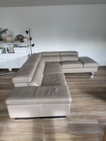 Ecksofa Leder beige 289 x 230 cm gebrauchter Zustand