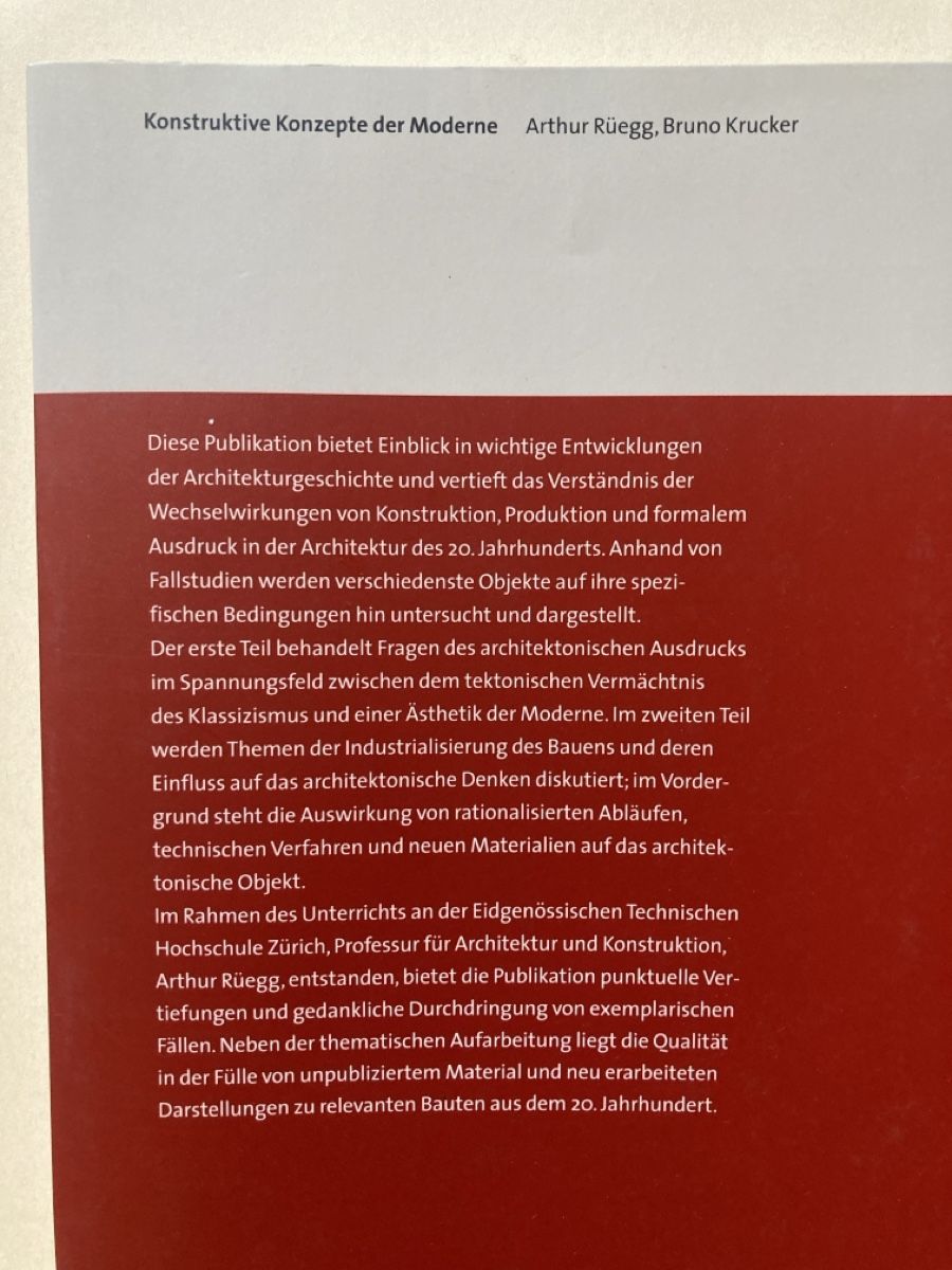 Libri: Konstruktive Konzepte der Moderne Fallstudien 20. Jh – Usato da Zürich venduto da 000rk 2