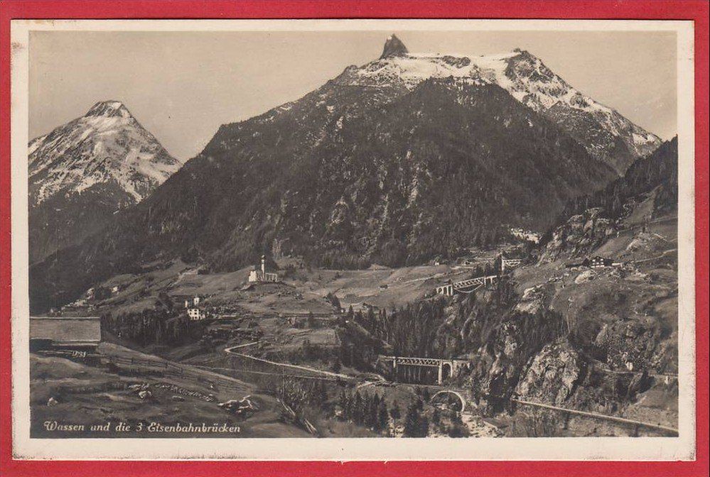 Cartoline postali: WASSEN UND DIE 3 EISENBAHNBRÜCKEN – Usato da Grüningen venduto da Kartenlaube