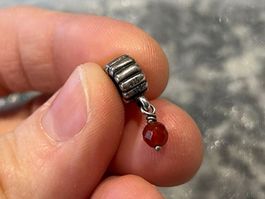Pandora Charm Silber 925 mit rostrotem Stein 🍂