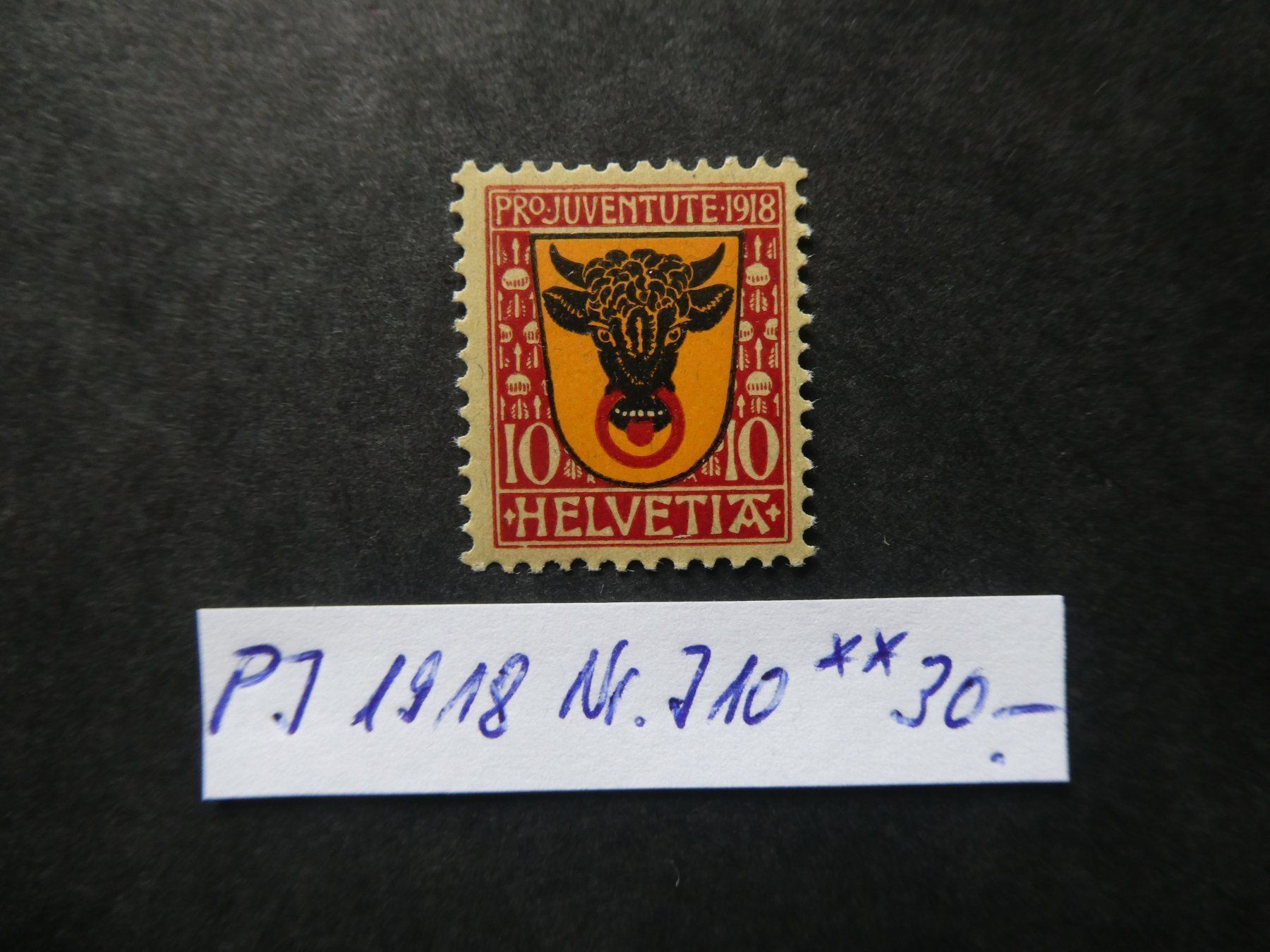 Tutti i francobolli: Pro Juventute 1918 Nr. J10 postfrisch – Usato da Lausen venduto da Herbamare01