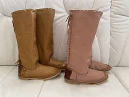 2 Paar leichte Sommerstiefel aus Leder Grösse 39 wie neu