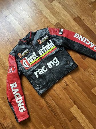 Chesterfield Lederjacke moto Giacca chaqueta Racing