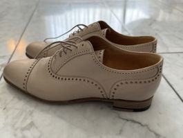 HERMES Schnürschuhe Leder Nude Beige Gr. 36