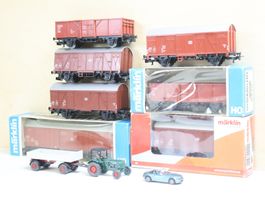 Märklin schönes Güterwagen Set + Fahrzeuge H0