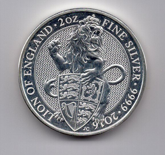 Tutti le monete: (350) England, 2 Unzen 2016, Queen, Beast – Usato da Rüthi (Rheintal) venduto da erdnuessli1