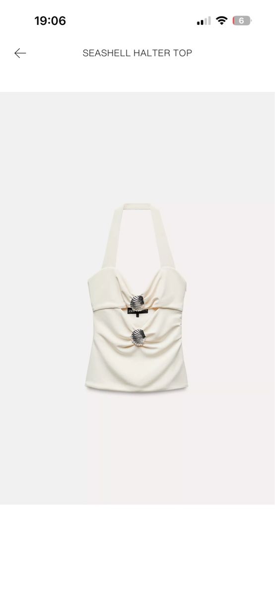 Zara Top: Zara Seashell Halter Top Ecru (M) – Nuovo (secondo la descrizione) da Triesen venduto da antonellaaa_