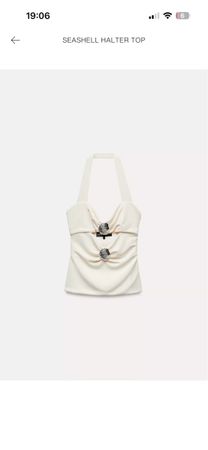 Zara Seashell Halter Top Ecru (M)