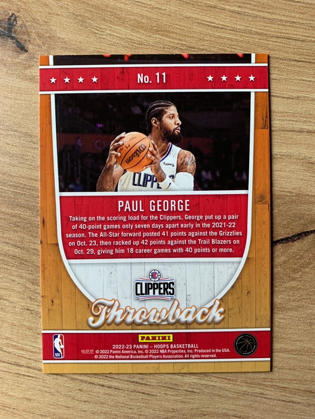 Nba Carte collezionabili: NBA Paul George Throwback Hoops 22/23 🔥 – Usato da Netstal venduto da Clutch79Cardz 1