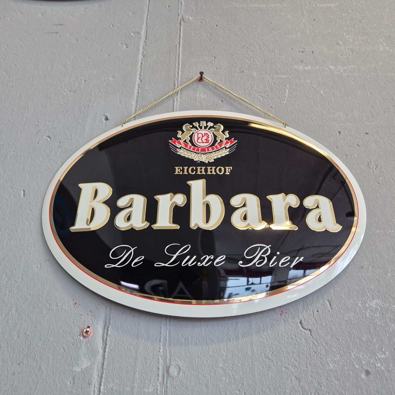 Eichhof Schilder: 1 Eichhof Barbara Werbeschild Blechschild Schild Bierwerbung – Gebraucht aus Nottwil von Wondewa-Shop 4