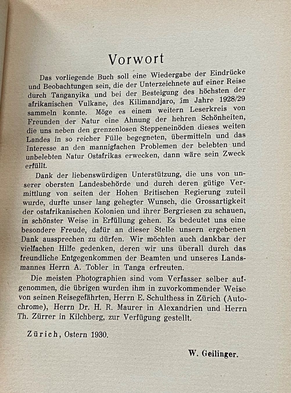Libri: DER KILIMANJARO Dr. W. Seilinger – Usato da Zürich venduto da Camerountiger 1