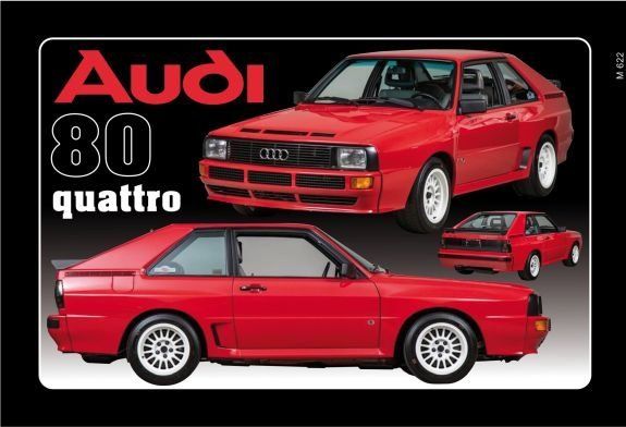 Insegne: Blechschild-AUDI 80 QUATRO ROT – Nuovo e nell'imballaggio originale da Rupperswil venduto da big-one-sale