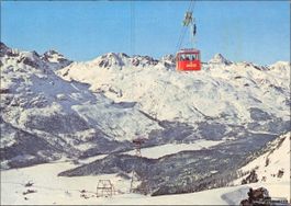 Silvaplana GR // 1967 Luftseilbahn Corvatsch Skifahrer