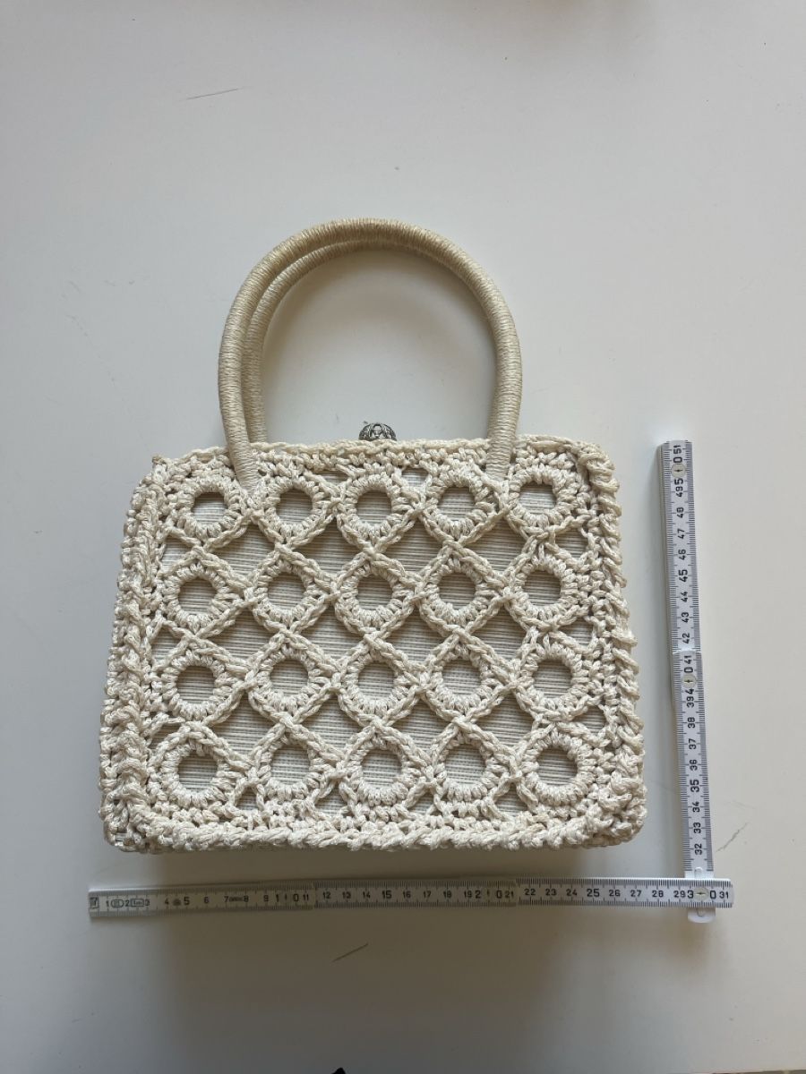 Borse da donna: Vintage Weiße Makramee-Handtasche – Usato da Riva San Vitale venduto da V.IP