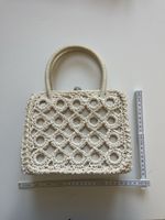 Vintage Weiße Makramee-Handtasche