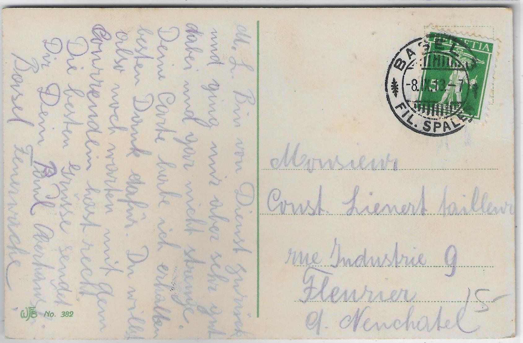 Cartoline postali: Basel - Missionsstrasse gegen Spalentor - Litho – Usato da Ettingen venduto da Kartenplanet 1