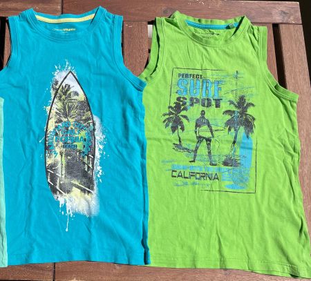 2x Sommer Trägershirts, Gr. 134/140