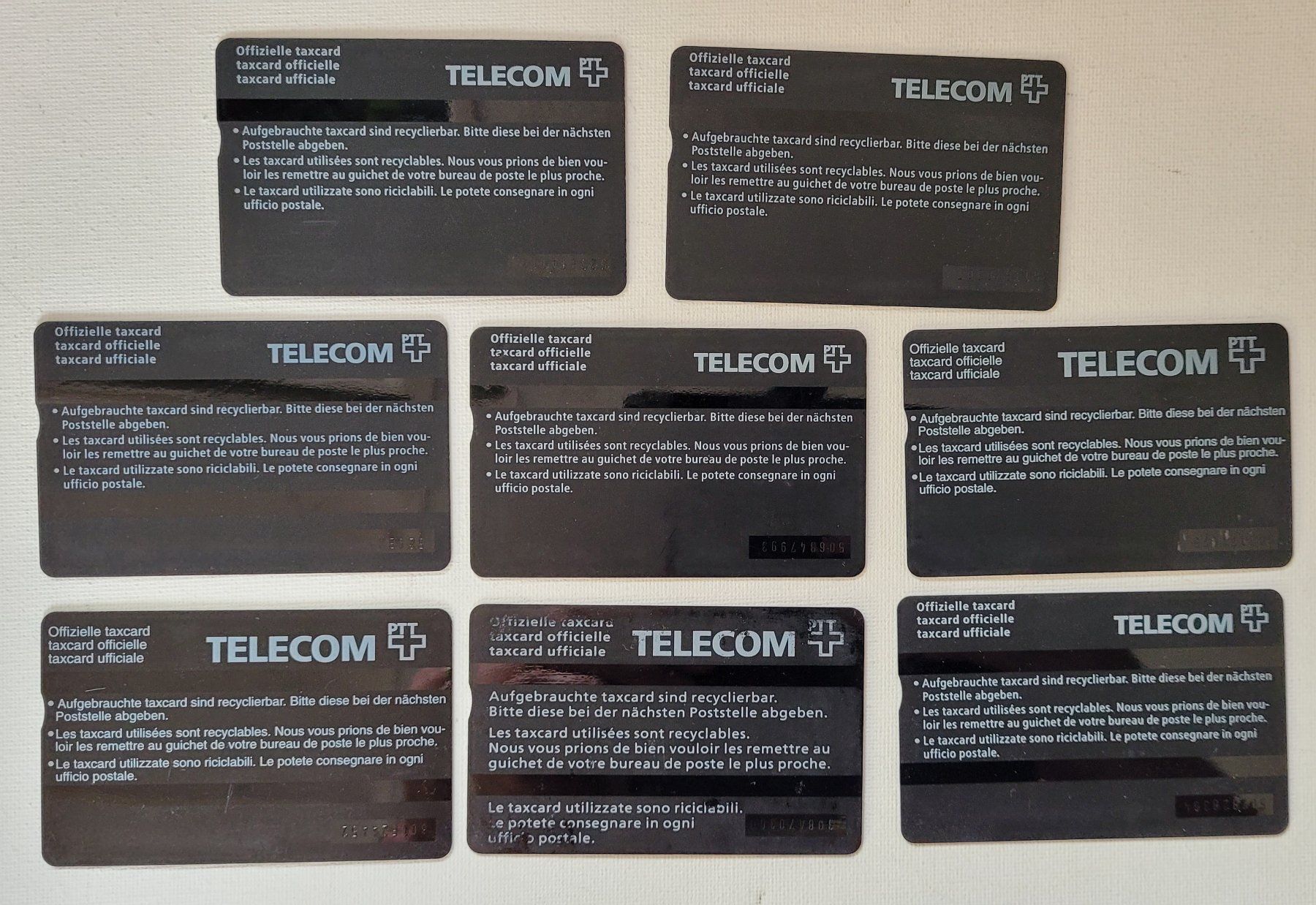 Schede telefoniche: 8 TAXCARDS PTT – Usato da Neftenbach venduto da Mador6 1