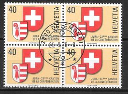 Viererblock 621 Jura gestempelt ET Délémont 25.9.1978
