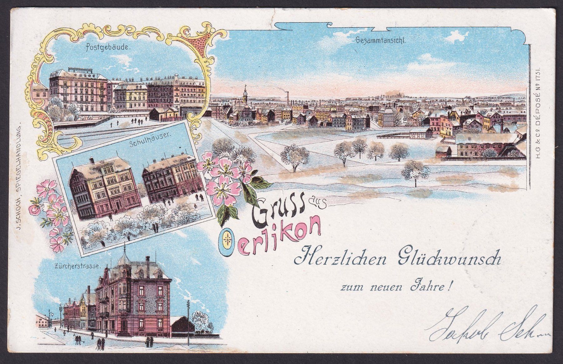 Cartoline postali: Gruss aus Oerlikon, Glitzer-Litho! – Usato da Ebikon venduto da SilvioFreund